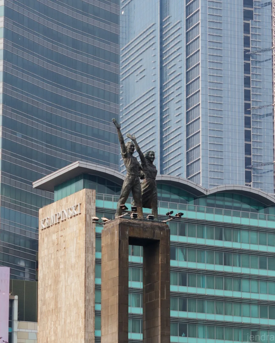 Monumen Selamat Datang (Welcome Monument) at Bundaran HI, Central Jakarta, a landmark at the heart of Indonesia's enterprise communications and business district